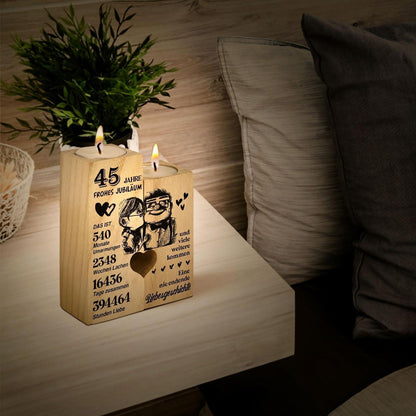 Holz Kerzenständer 45. Hochzeitstag Geschenk für Paare