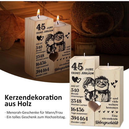 Holz Kerzenständer 45. Hochzeitstag Geschenk für Paare