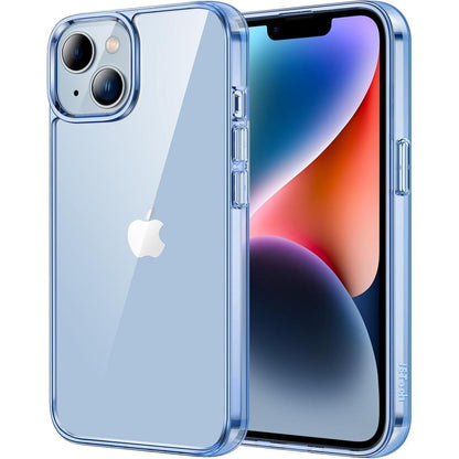 iPhone 14 Hülle transparent, stoßfest, Sierrablau