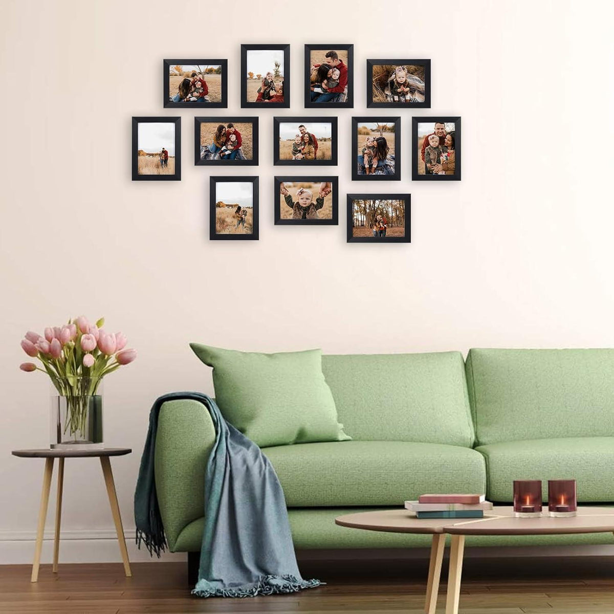 Bilderrahmen Set 9x13 cm für Fotos und Bilder, Schwarz, Collage, Wand- oder Tischaufsteller