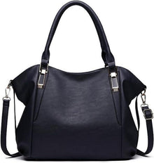 Elegante Miss Lulu Navy PU Leder Umhängetasche 33x30x12cm
