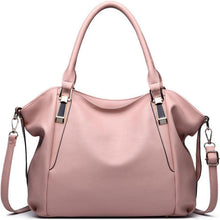 Große elegante Damen Handtasche Schultertasche PU Leder Beige