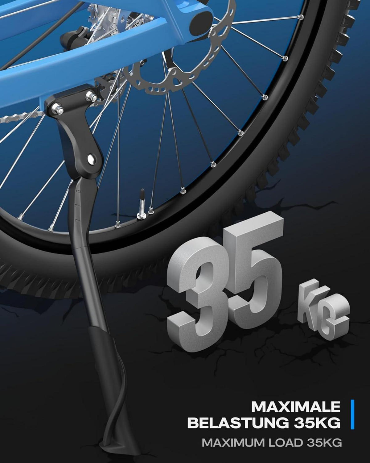 Fahrradständer 24-29 Zoll Höhenverstellbarer Seitenständer 4 Löcher