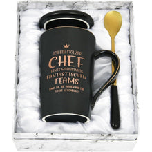 Keramik Kaffeetasse 400ml Geschenkbox Marmor Schwarz