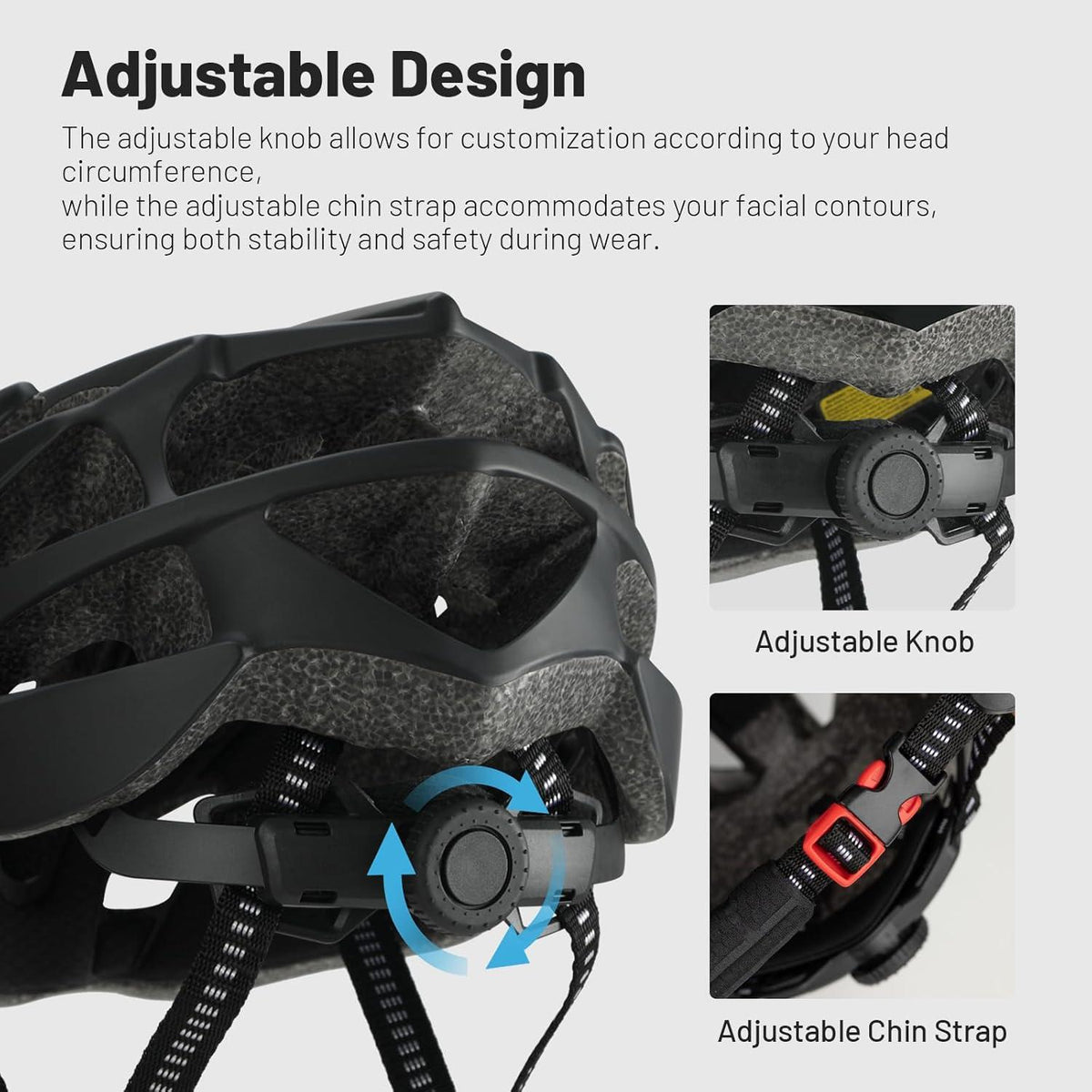 Favoto Fahrradhelm Erwachsene Schwarz Abnehmbar Verstellbar MTB