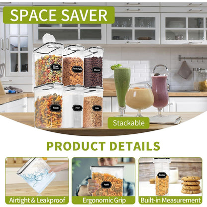 Skroam 4L Vorratsdosen Set, Müsli Schüttdose luftdicht, BPA