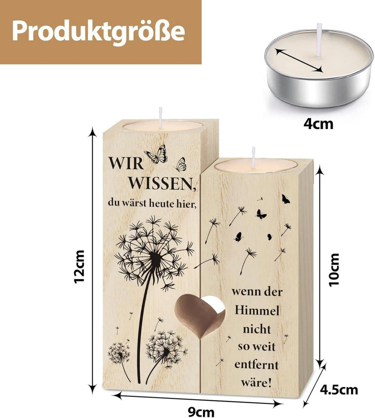 Memorial-Kerzenständer Grabkerzen Trauergeschenk Deko Trauerlicht