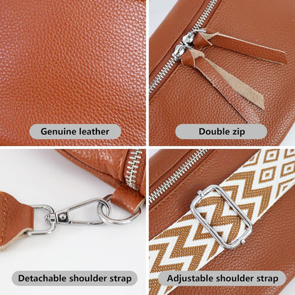 Echtes Leder Umhängetasche Damen Weiß Sattel Crossbody