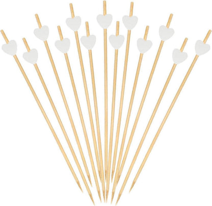 Holzspieße Cocktail Sticks 100 Stück Herzen 12 cm Fingerfood
