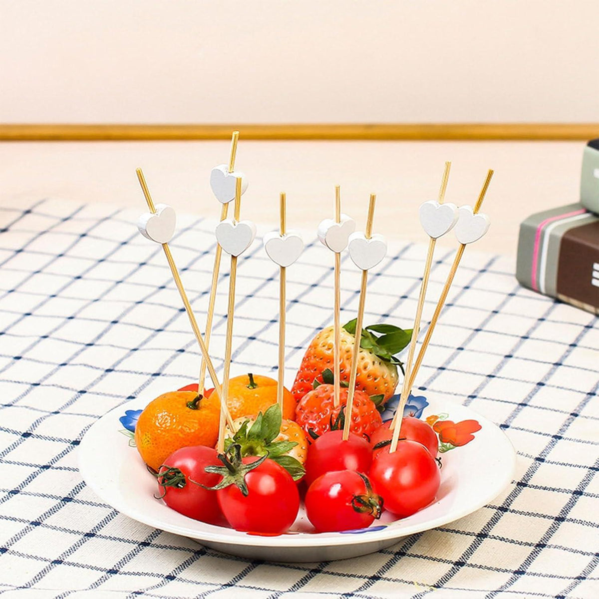 Holzspieße Herzen Cocktail Sticks 100 Stück 12cm Fingerfood Obst