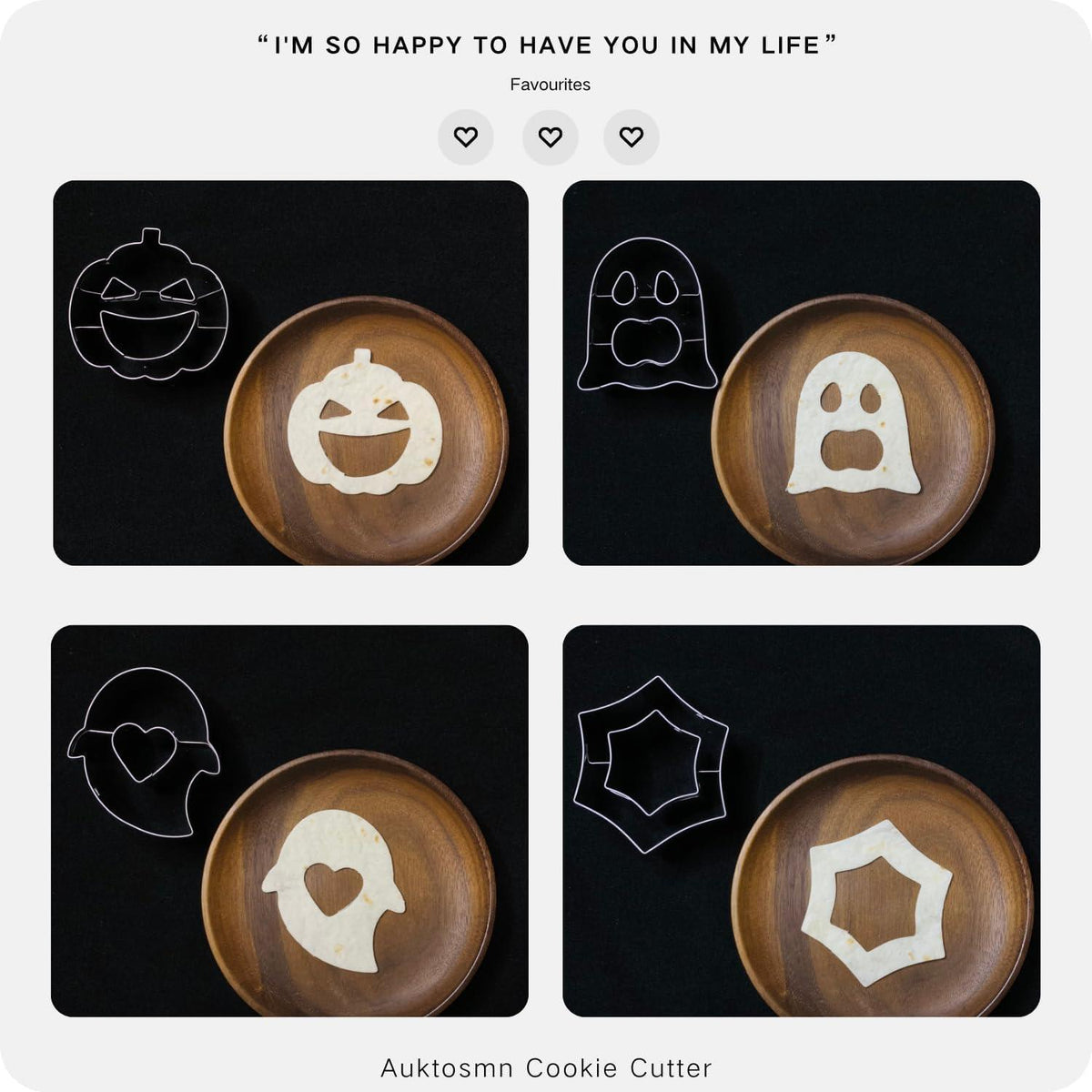 Halloween Ausstecher Set 4-teilig - Kürbis, Geist, Spinnennetz