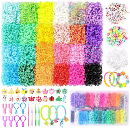 Loom Bänder Set 12200+ für Armbänder, 24 Farben mit Perlen Anhänger