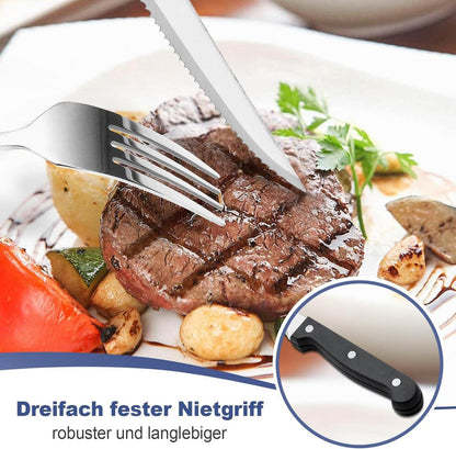Hochwertiges 36-teiliges Edelstahl Besteckset für 6 Personen, Hochglanzpoliert, Spülmaschinenfest