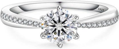 Moissanit Verlobungsring 1 Karat D D 925 Silber Solitärring