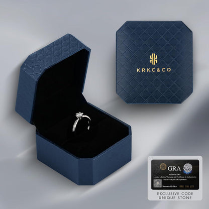 Verlobungsring Damen Moissanite 1 Karat D D VVS1 925 Silber Weißgold
