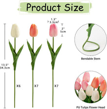 20 Stück Tulpen Künstliche Kunstblumen Real-Touch Latex