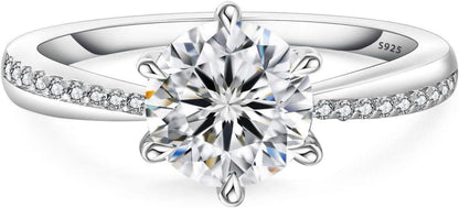 Moissanite Verlobungsring 1.5 Karat D Diamant 925 Silber White Gold
