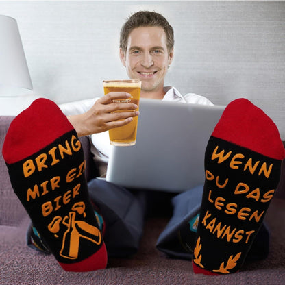 Lustige Bierglas Socken Set Geschenk für Männer Frau