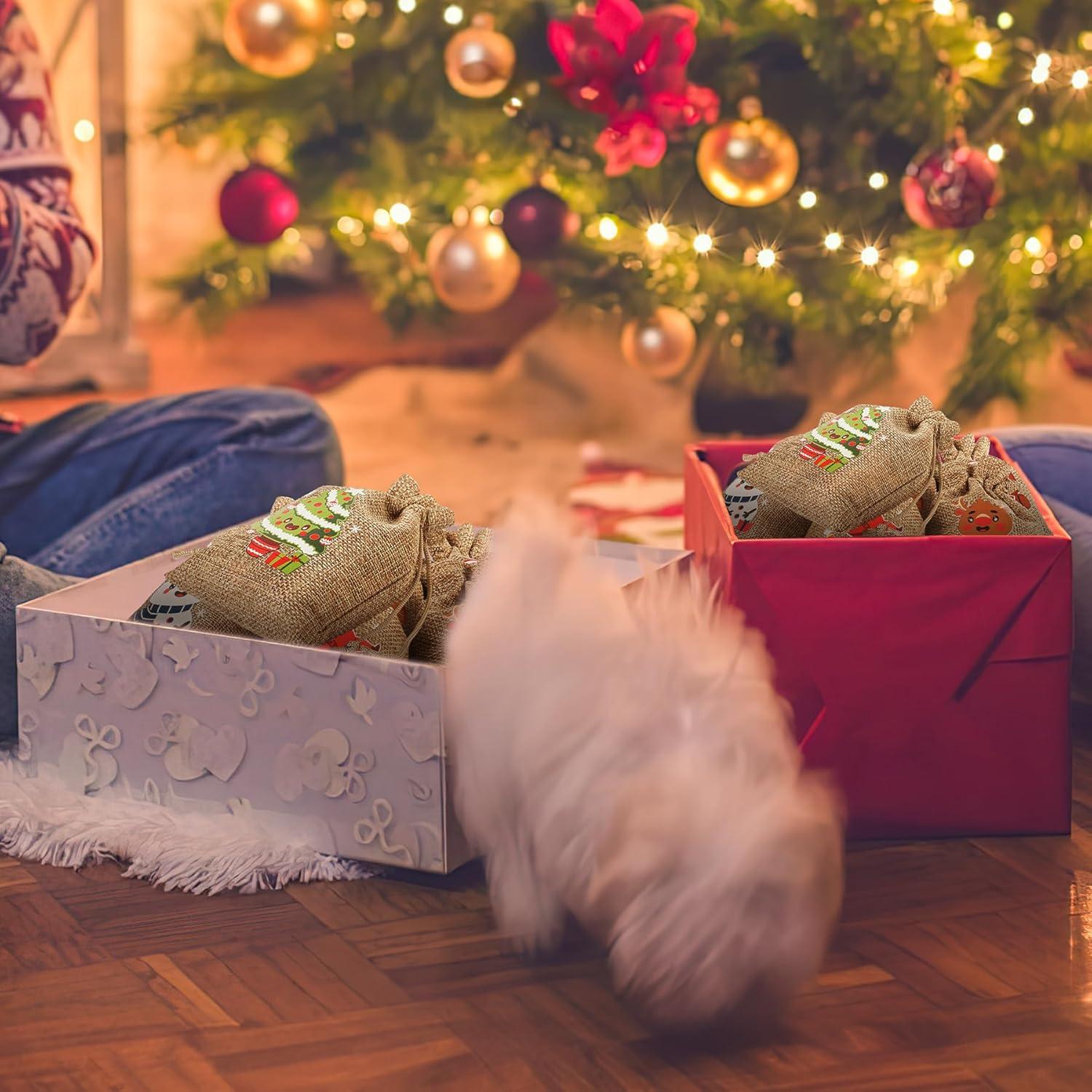 24 Weihnachten Jutesäcke Kordelzug hessische Geschenktüten Weihnachten