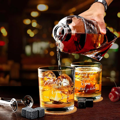 Whiskey Gläser Geschenk Opa Weihnachten Geburtstag 300ml Kristallglas 15oz