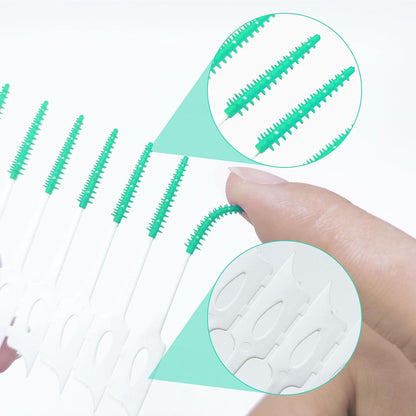 Interdentalbürsten 280 Stück Silikon Zahnreinigung Grün