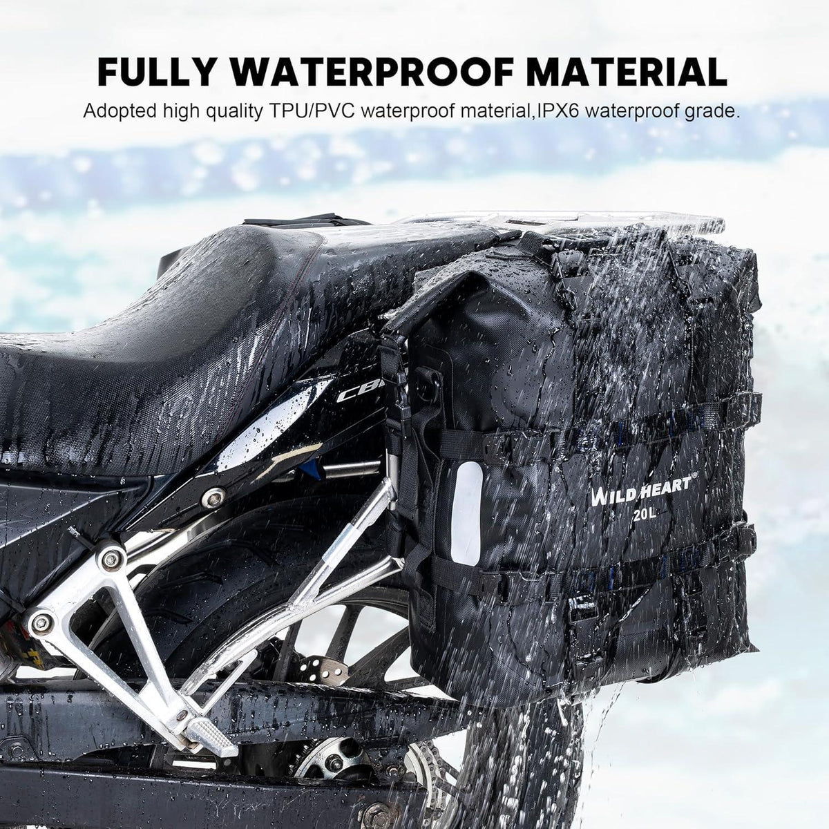 Wasserdichte Motorrad Seitentasche 20L Edelstahl Federung