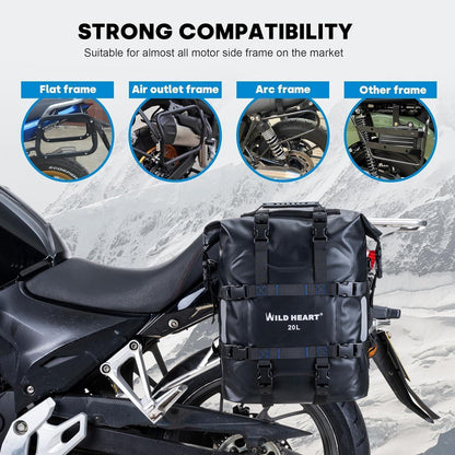 Wasserdichte Motorrad Seitentasche 20L Edelstahl Federung