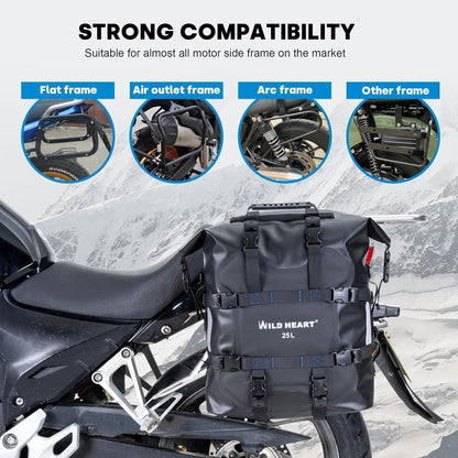 Wasserdichte Motorrad Seitentasche 25L Edelstahl Federung