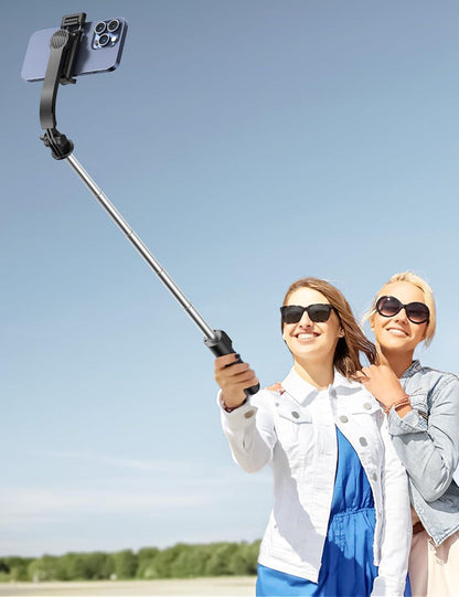 Selfie Stick mit Abnehmbarer Handyhalterung und Fernbedienung, 106 cm Ausziehbar für Handy und Smartphone, Schwarz