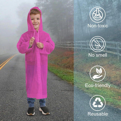 Wasserdichter Regenponcho Kinder Rosa – Atmungsaktiv & Wiederverwendbar