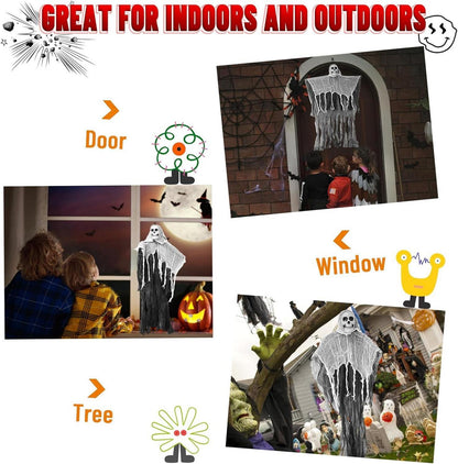 Halloween Skelett Deko 80cm Hängende Gruselige Geister 2er Set