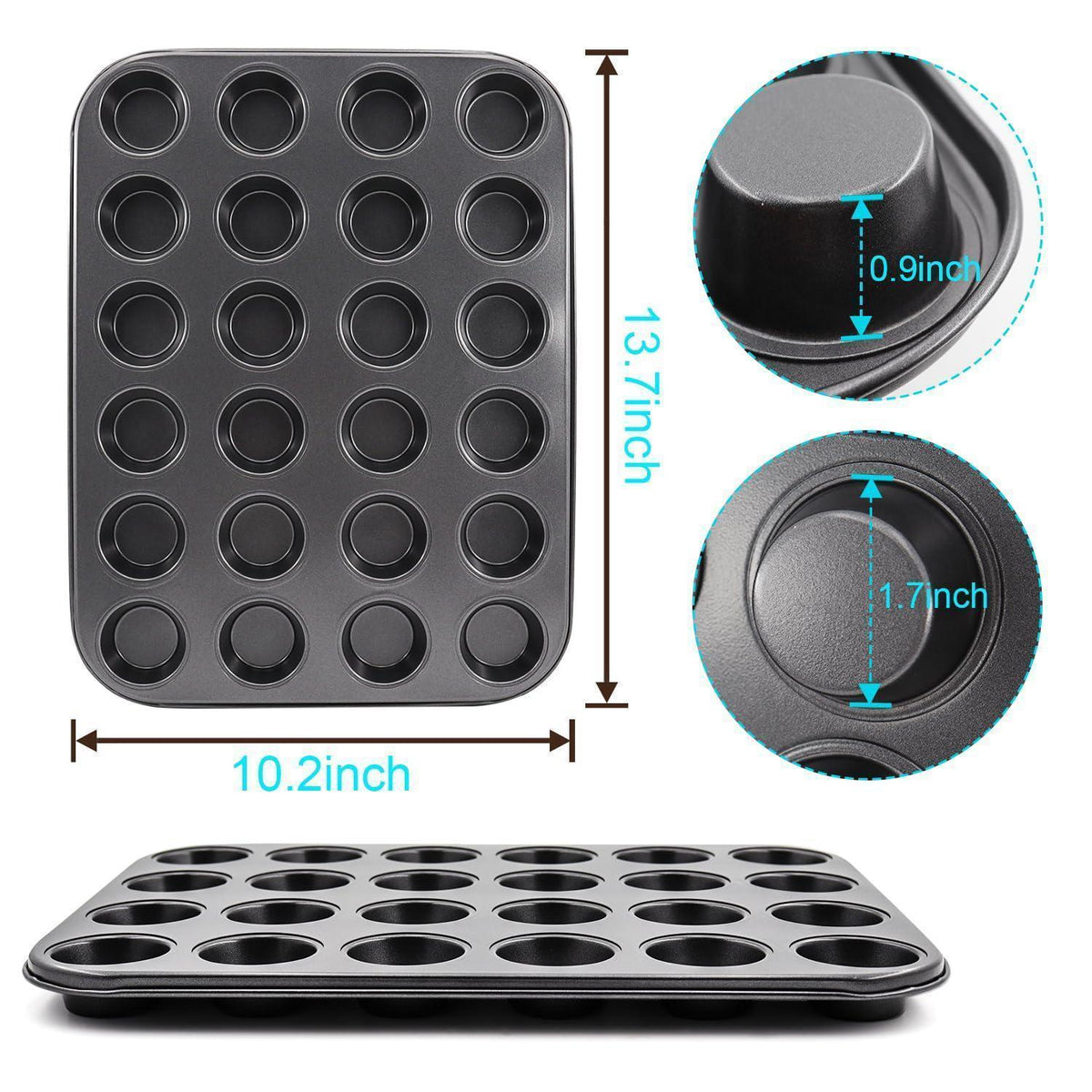 Muffin-Backform Set | 2 Antihaft-Formen (24 Tassen)