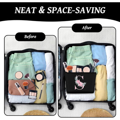 Aucuu Kosmetiktasche Damen Leinwand Make-up Groß Kapazität