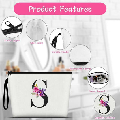 Aucuu Kosmetiktasche Damen Leinwand Make-up Groß Kapazität