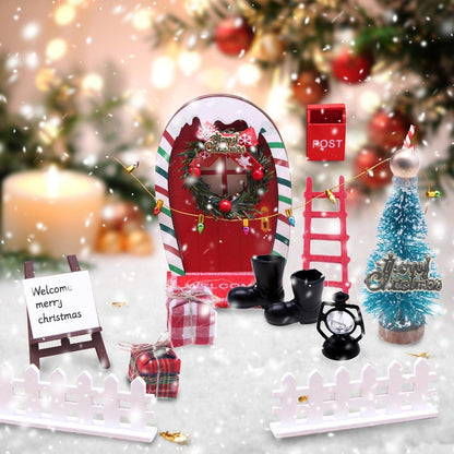 Wichteltür Zubehör Set Weihnachten Miniatur Deko 18tlg