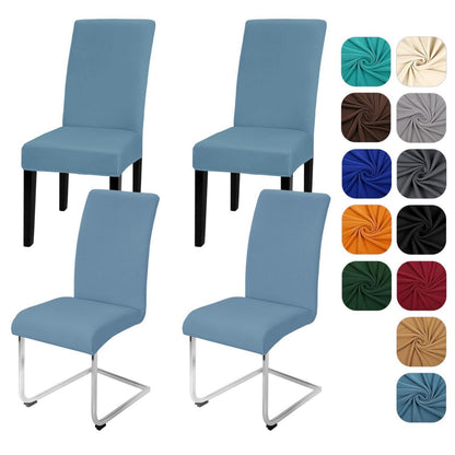 Stuhlhussen 4er Set Stretch – Graublau für Küche & Co.