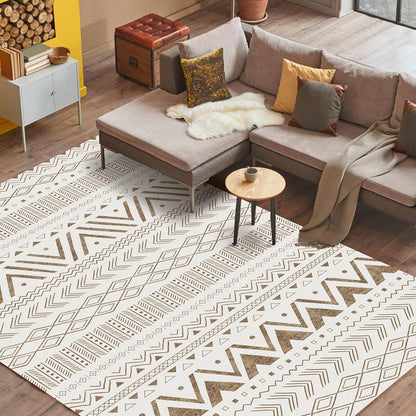 Moderner Teppich Robust Vintage-Optik Boho Stil 160x230 cm Beige