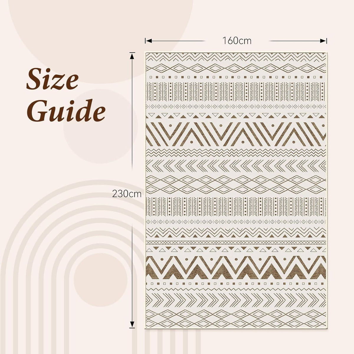 Modernes Teppich Vintage Geometrisches Design Beige 160x230