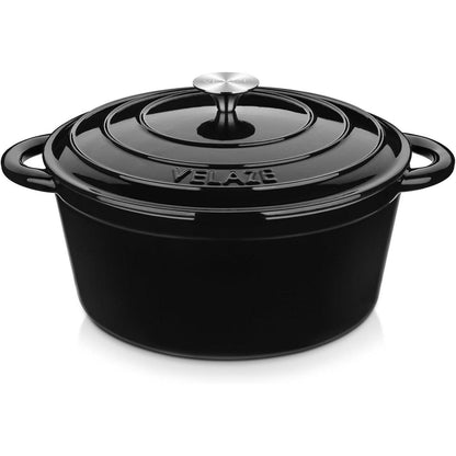 Emaillierter Gusseisen-Dutch Oven 7,5 QT mit Deckel, Schwarz
