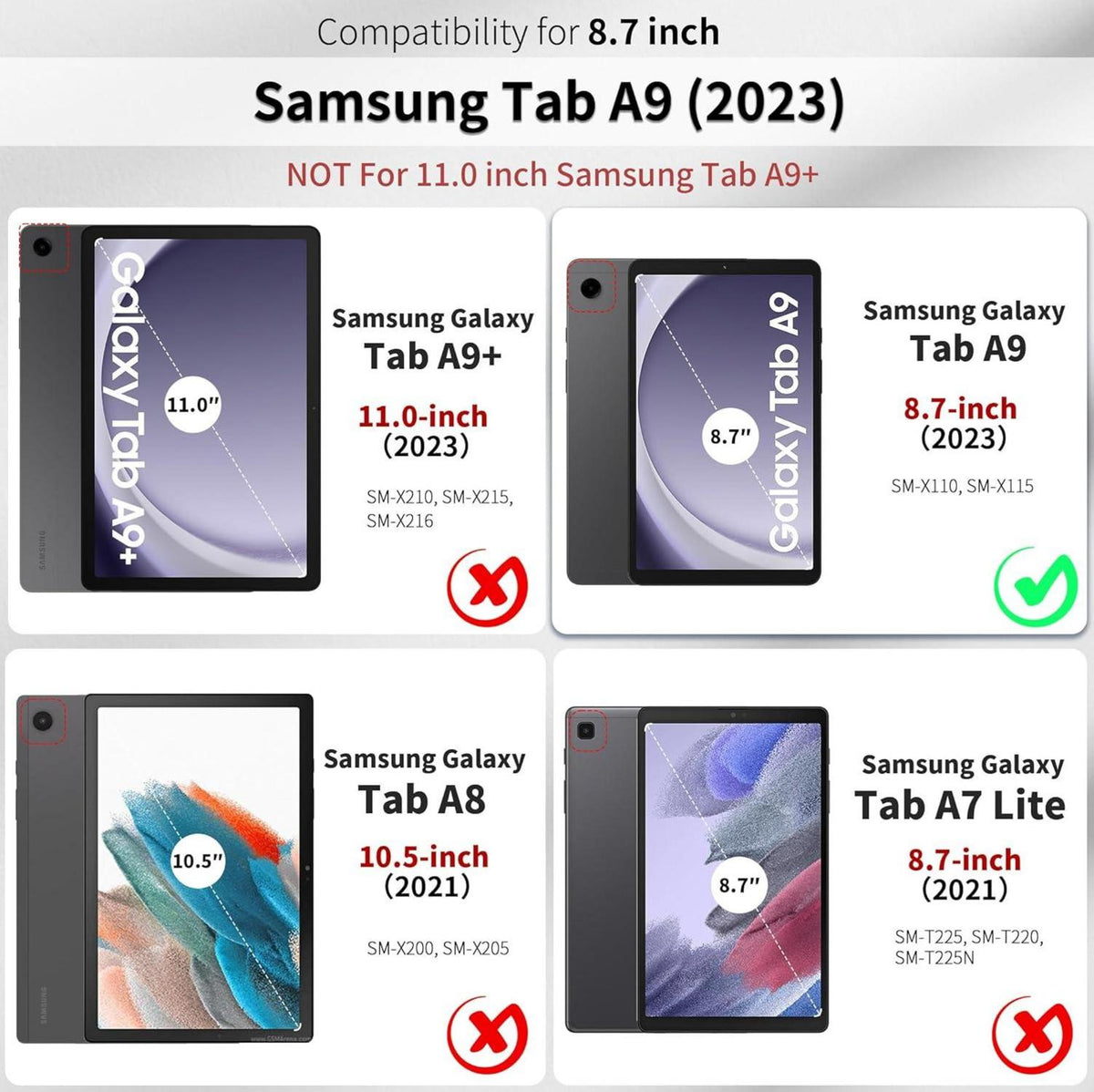 Schutzhülle für Samsung Galaxy Tab A9 8.7 Zoll 2023