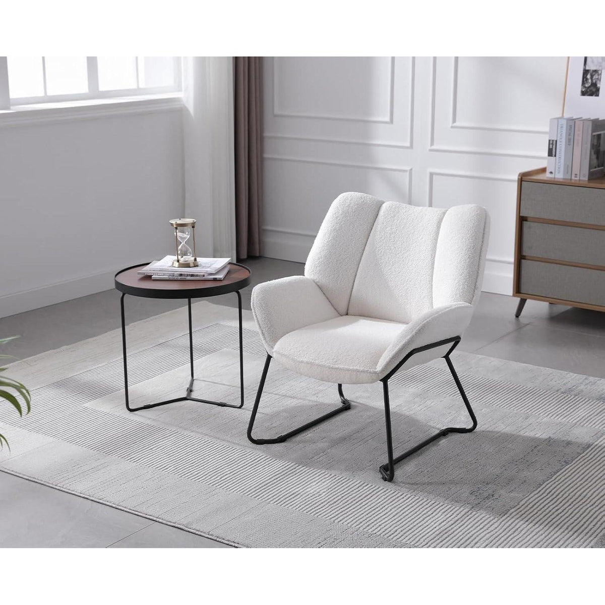 Kunstfell Loungesessel Weiß – Modern & Bequem für Wohnzimmer