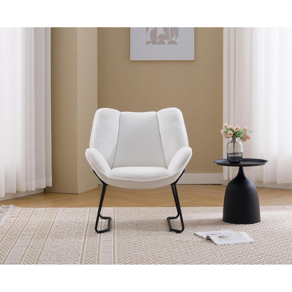 Kunstfell Loungesessel Weiß – Modern & Bequem für Wohnzimmer