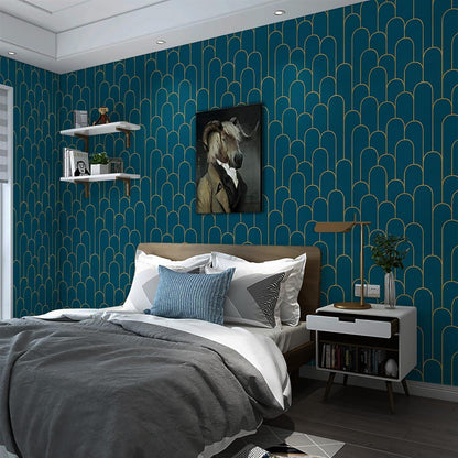 Goldene Streifen Selbstklebende Tapete 44x300cm Geometrisches Design