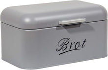 Große Brotaufbewahrungsbox Metall Retro Design Grau