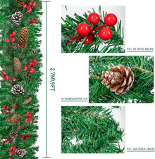 EDWINENE Weihnachtsgirlande 2.7m für Treppe Kamin Tür Indoor