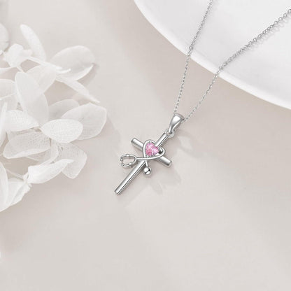Sterling Silber Stethoskop Kreuz Anhänger Halskette - VONALA 925