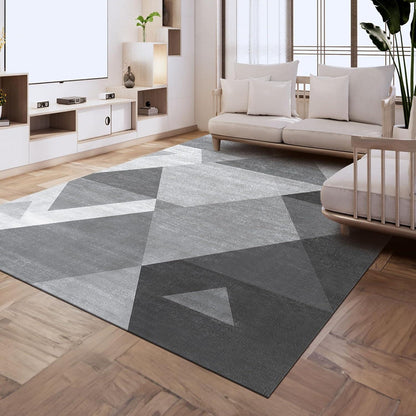 Geometrischer Teppich 200x300 cm Waschbar Rutschfest Grau