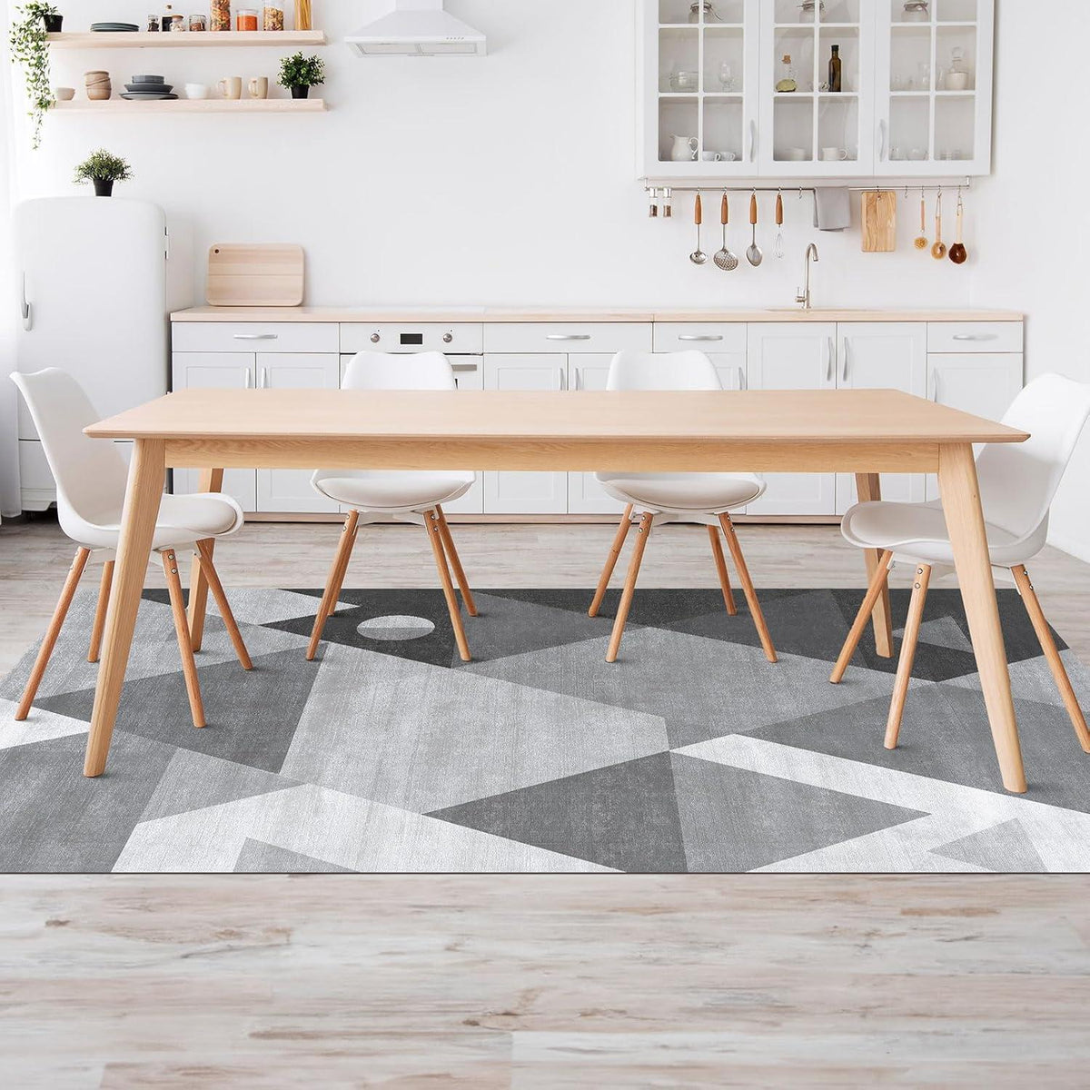 Moderner Teppich 200x300 cm Geometrisch Flauschig Grau