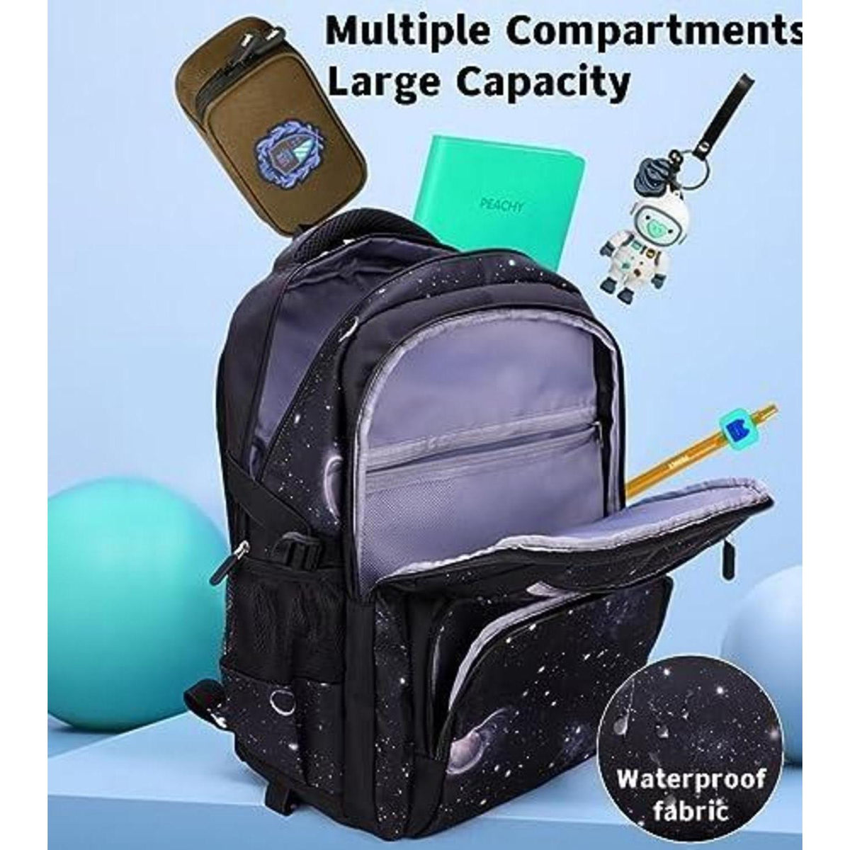 Schulrucksack Jungen Trolley Set mit Lunch Tasche & Federmäppchen Dunkelblau
