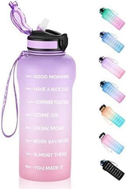 ETDW 2 Liter Trinkflasche Sport mit Strohhalme 2000ml BPA Frei